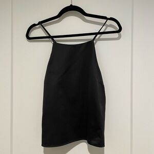 Dynamite, black satin blouse